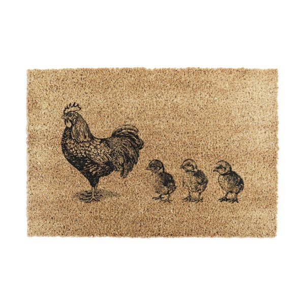 Изтривалка от кокосови влакна 40x60 cm Chickens and Chicks – Artsy Doormats