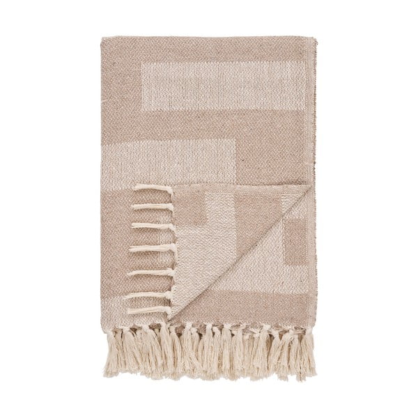 Светлокафяво одеяло от рециклиран памук 130x180 cm Adana – House Nordic