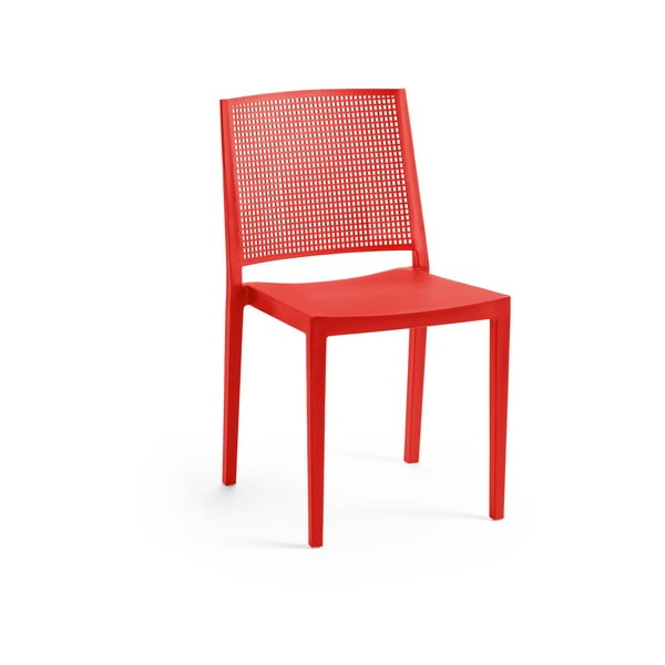 Червен  пластмасов градински стол Grid – Rojaplast