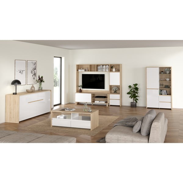 Масичка за кафе в бял и естествен цвят 60x120 cm Next – Tvilum-image-3