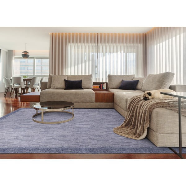 Тъмносин вълнен килим 200x300 cm Linea - Agnella-image-1