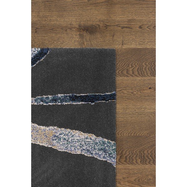 Тъмносин вълнен килим 133x180 cm Sticks - Agnella-image-3