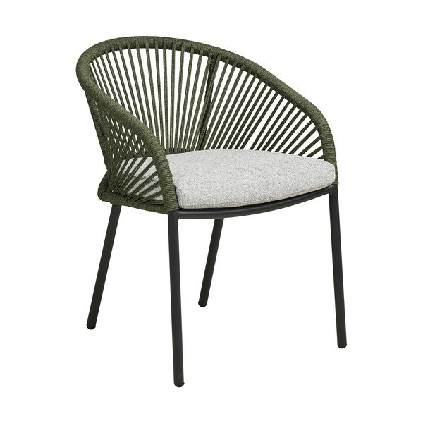 Зелен градински стол метален/подплатен Novella – House Nordic