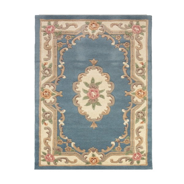 Син вълнен килим , 75 x 150 cm Aubusson - Flair Rugs