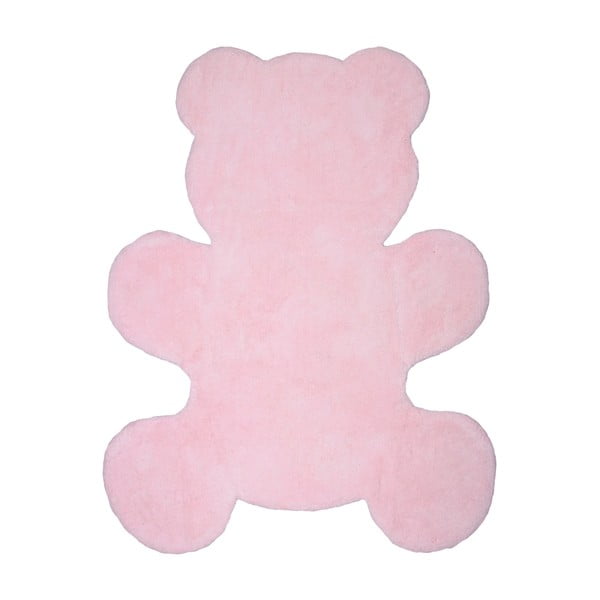 Бебешки розов ръчно изработен килим Little Teddy, 80 x 100 cm - Nattiot