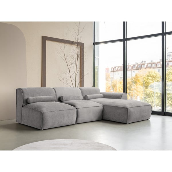 Светлосив ъглов диван (десен ъгъл) Flex Felix – Miuform-image-3