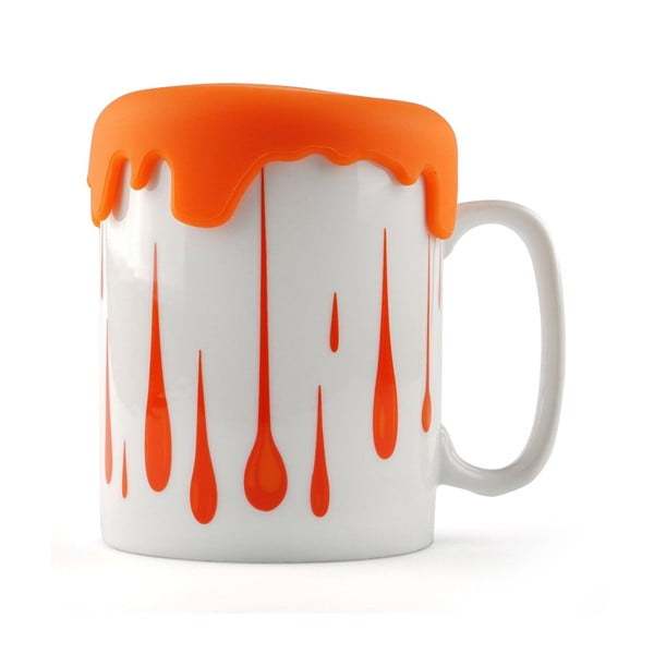 Порцеланова чаша Kutahya Orange Drippy - Kütahya Porselen