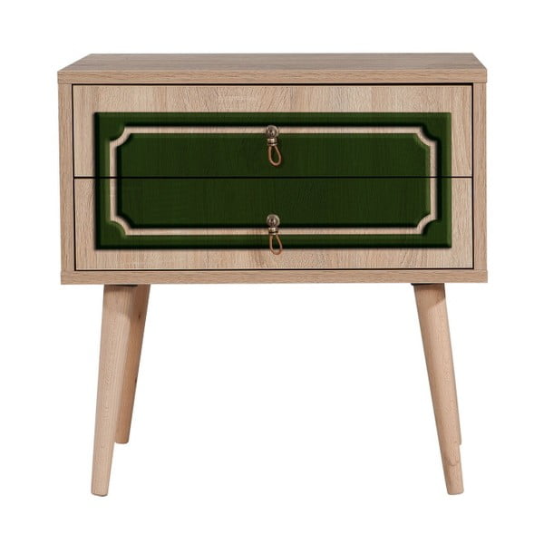 Нощно шкафче с 2 чекмеджета Two Green Classic, 40 x 60 cm - Vella