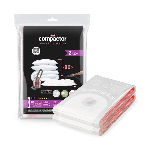 Вакуумни торбички в комплект от 2 броя Premium Valve XL – Compactor