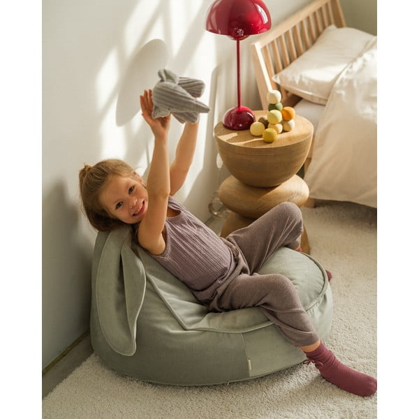 Кадифен детски пуф в цвят мента Bunny – Wigiwama-image-1