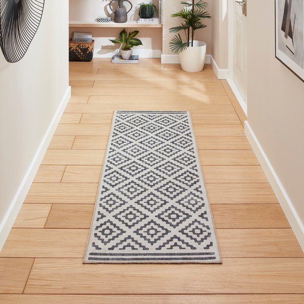 Сива пътека подходяща за пране 76x230 cm Coral Grey – Think Rugs-image-1