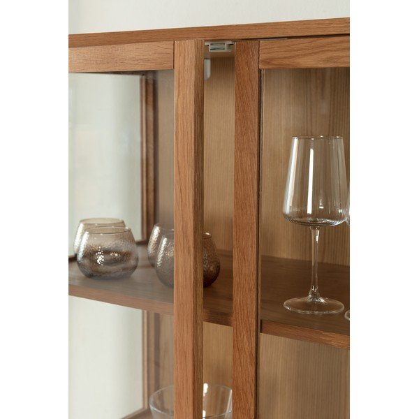 Витрина от декор от дъб  в естествен цвят 90x126x40 cm Ceci – MOME-image-2