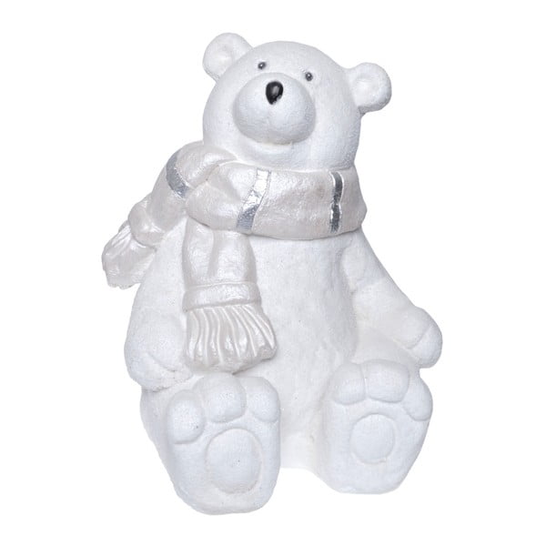Бяла керамична декоративна статуетка Полярна мечка, височина 36 cm - Ewax