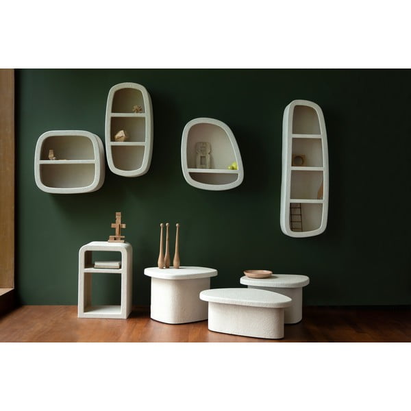 Кремав стенен рафт на няколко нива 23 cm Veda – Dutchbone-image-2