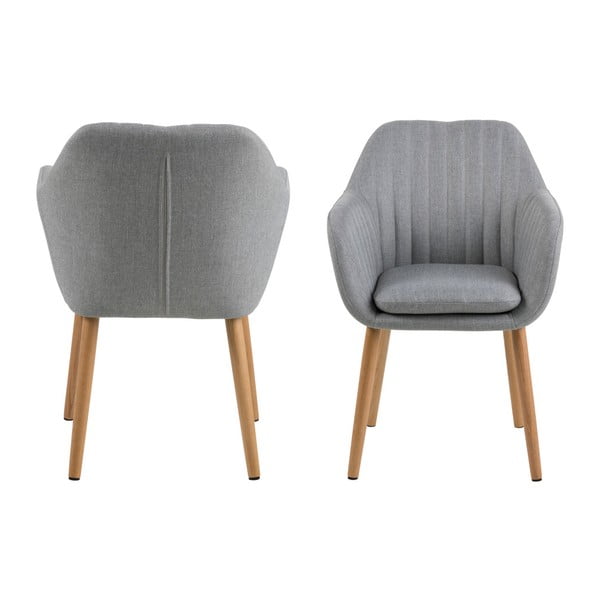 Светлосив трапезен стол Emilia - Actona-image-2