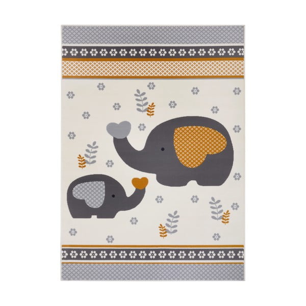 Сив детски килим 150x80 cm Happy Elefant - Hanse Home