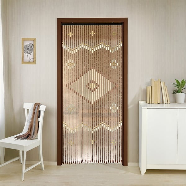 Бамбукова завеса за врата в естествен цвят 90x200 cm Rhombus – Maximex-image-1