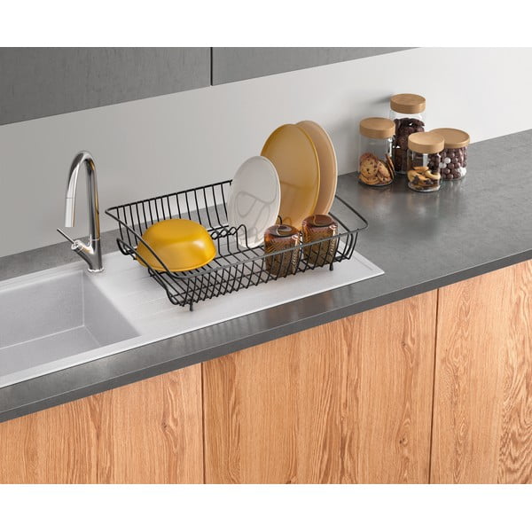 Черна неръждаема стомана правоъгълна Lava Drainer - Metaltex-image-1