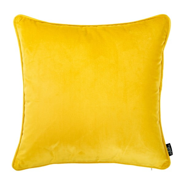 Жълта калъфка за възглавница от кадифе, 45 x 45 cm - Apolena