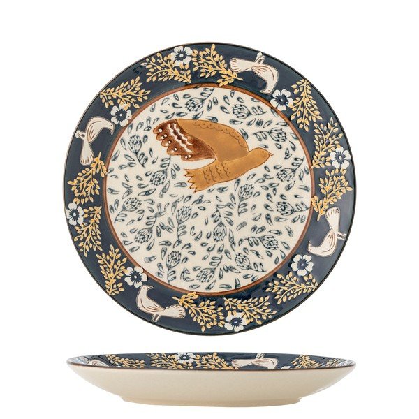 Синя десертна глинена чиния ø 16 cm Hezha – Bloomingville-image-3