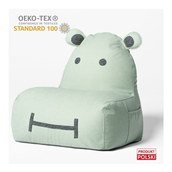 Детски пуф в цвят мента Hippo – The Brooklyn Kids-image-4