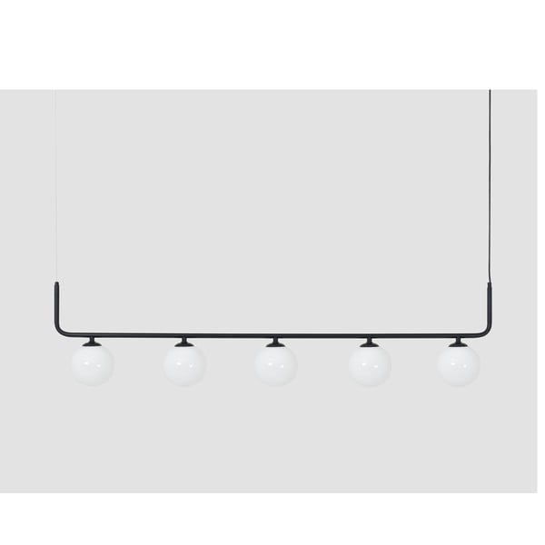 Черна висяща лампа със стъклен абажур 142x142 cm Catkin - CustomForm-image-1