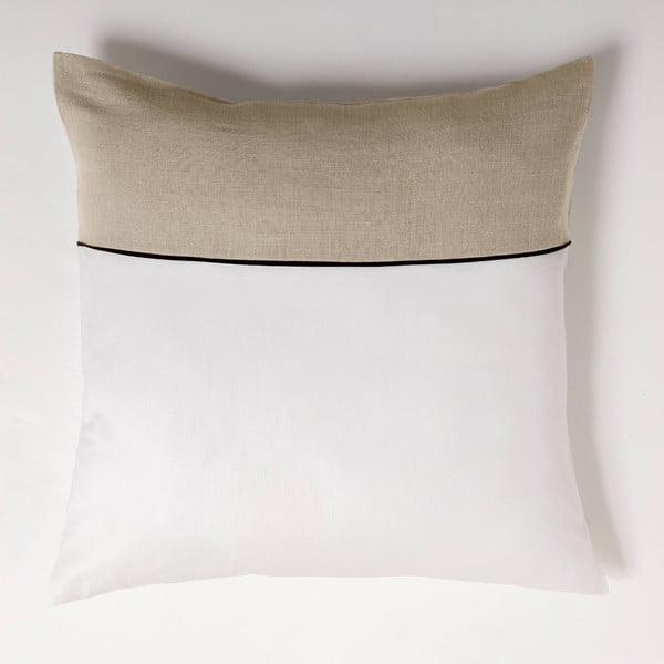 Бяло/бежово двойно удължено памучно спално бельо 240x220 cm Gabrielle – douceur d'intérieur-image-3