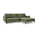 Зелен разтегателен диван кадифе ъглов диван, десен ъгъл Fira - Bonami Selection