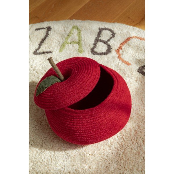 Червена текстилна детска кошница за играчки ø 28x20 cm Apple – Lorena Canals-image-2