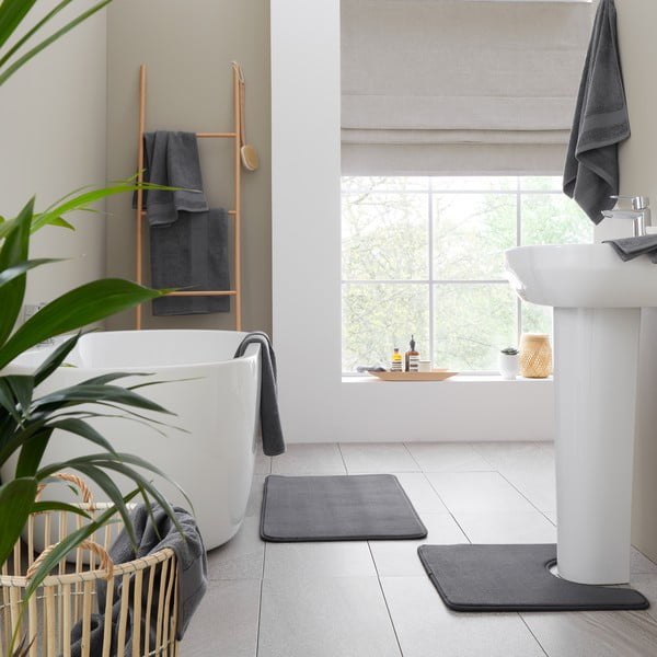 Тъмносива памучна хавлиена кърпа от тери 70x120 cm Anti-Bacterial – Catherine Lansfield-image-4