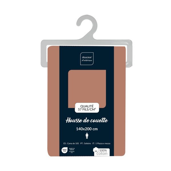 Единична памучна олекотена завивка в цвят сьомга 140x200 cm Lina – douceur d'intérieur-image-2