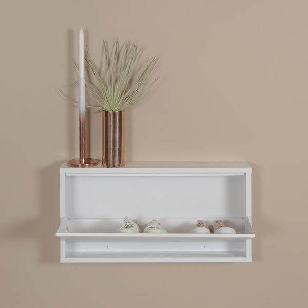 Бяла метална накланяща се стойка за обувки 75x37,5x12,5 cm Billy – Spinder Design-image-1