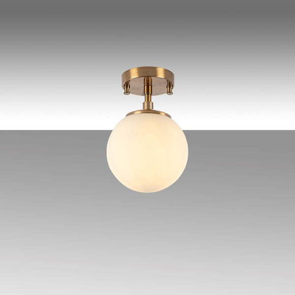 Бяло/в месингов цвят осветително тяло за таван със стъклен абажур ø 15 cm Atmaca – Opviq lights-image-4