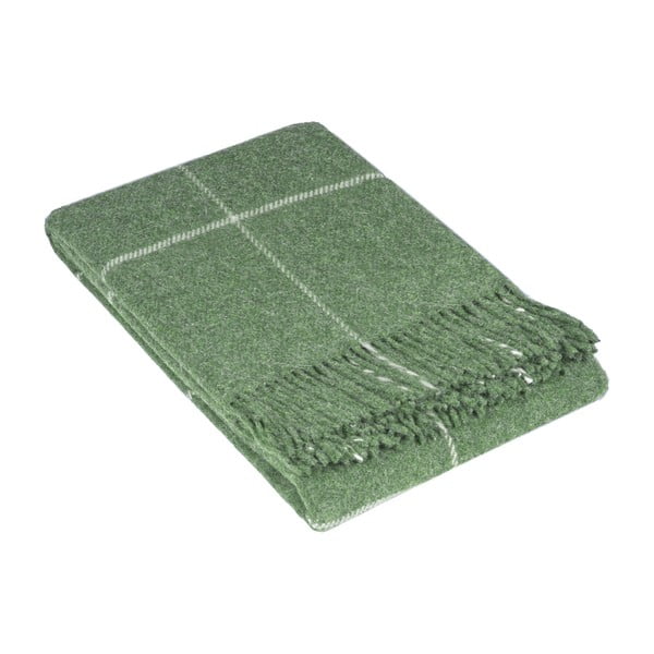 Зелено вълнено одеяло Premium, 140 x 200 cm - LANZARETTI