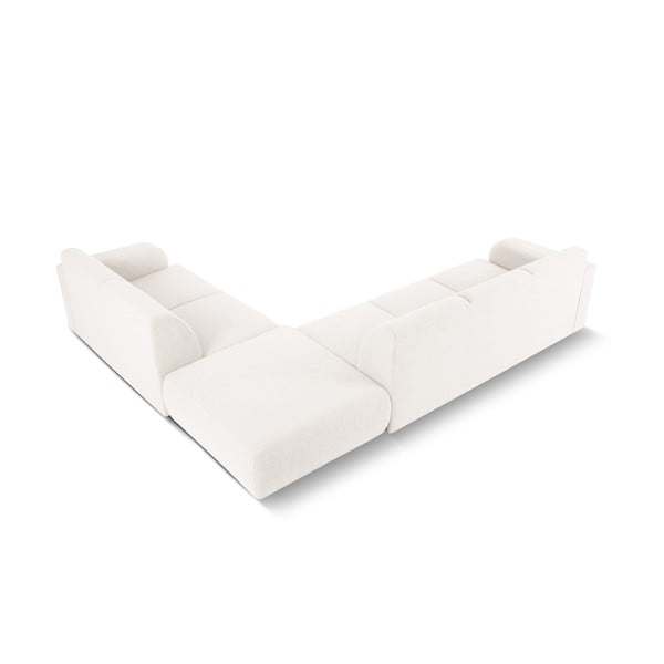 Бял ъглов диван от плат букле (десен ъгъл) Molino - Micadoni Home-image-3