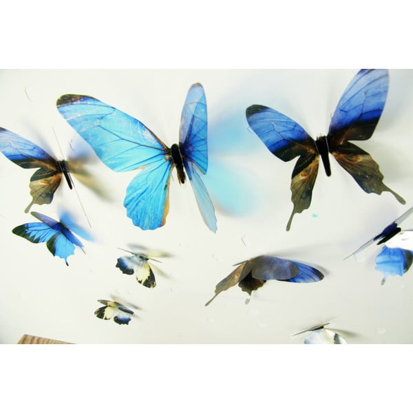 Комплект от 18 сини самозалепващи се 3D стикери Пеперуди - Ambiance-image-3