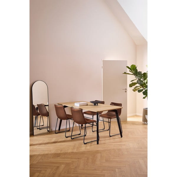 Трапезна маса с дъбов плот 90x160 cm Cadiz – Actona-image-4