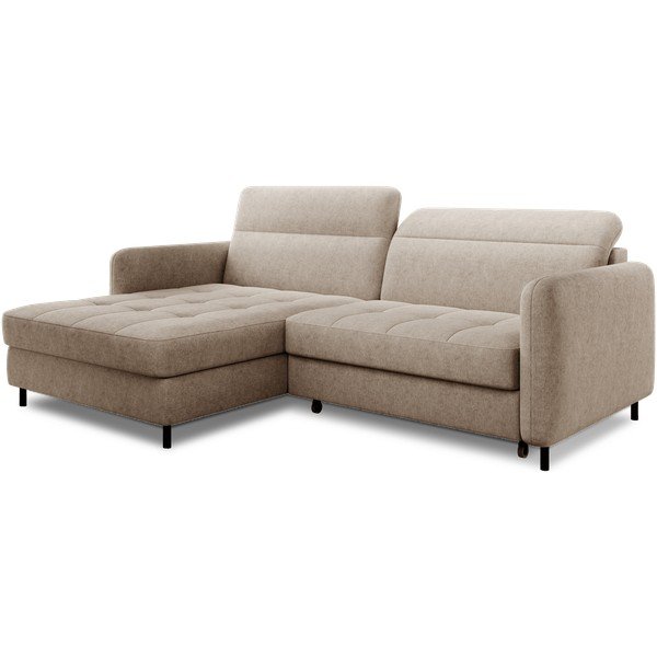Бежов шенилов разтегателен ъглов диван с място за съхранение (ляв ъгъл) Gomsi – ELTAP-image-2