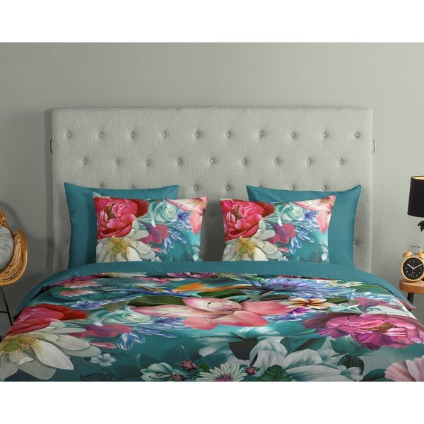 Тюркоазено памучно спално бельо за единично легло 140x200 cm - Good Morning-image-2