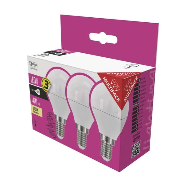 LED крушки в комплект от 3 броя E14, 40 W, 230 V - EMOS-image-1