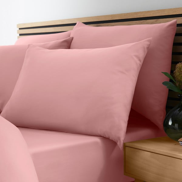Розов еластичен чаршаф 90x190 cm So Soft Non-Iron – Catherine Lansfield-image-1