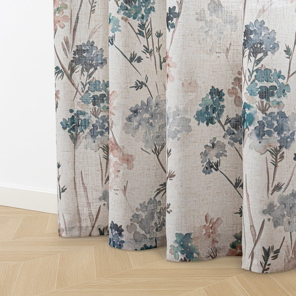 Светлосиньо/кремаво перде 135x250 cm Flosi – Restilo-image-2