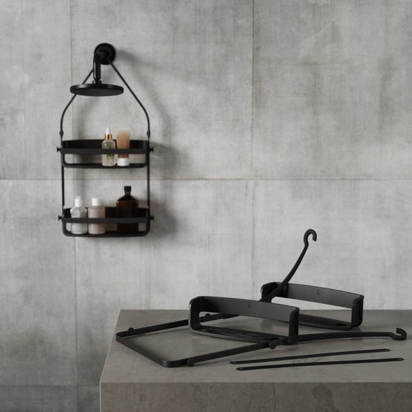 Черен висящ пластмасов рафт за баня Flex - Umbra-image-3