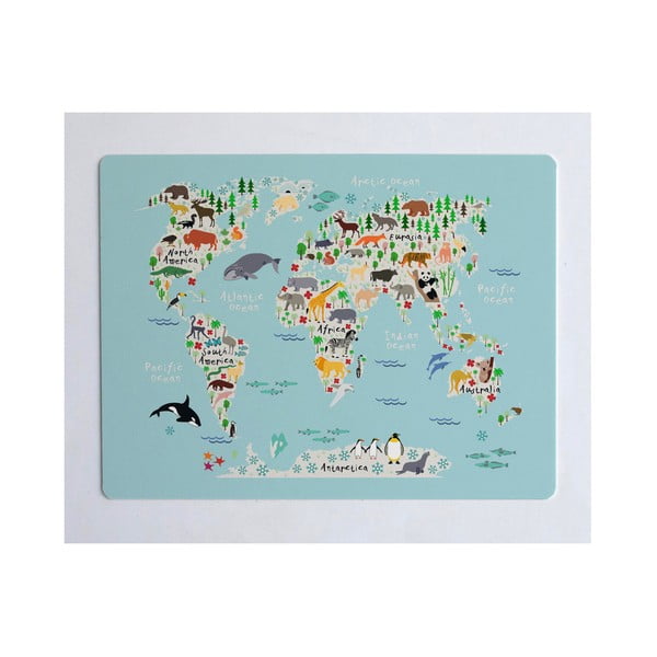 Подложка за маса Карта на света, 55 x 35 cm - Little Nice Things