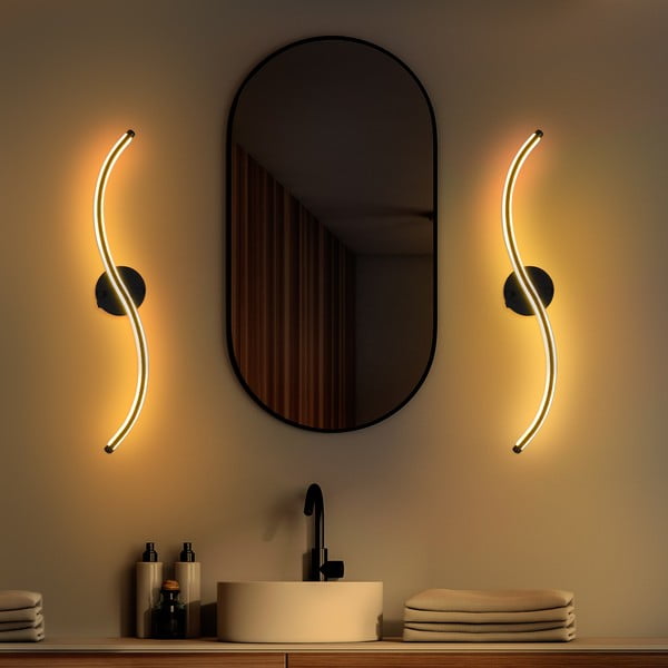 Черна LED стенна лампа Yilan – Opviq lights-image-3