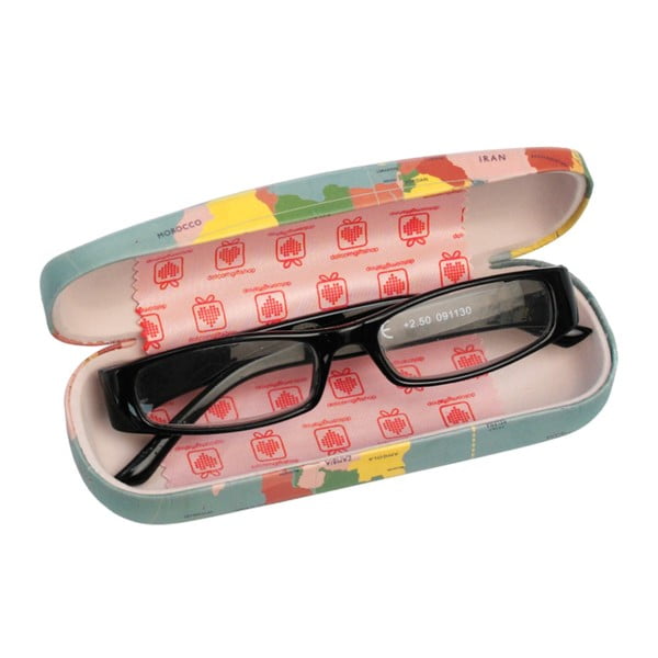 Калъф за очила с кърпа за почистване World Map - Rex London-image-4