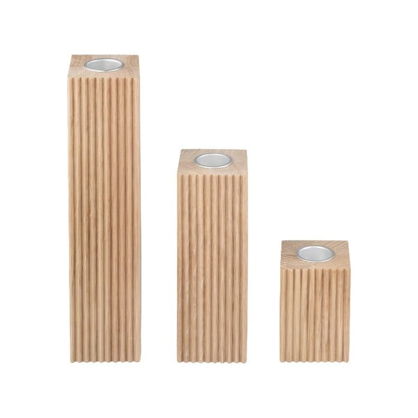 Дървени свещници в комплект от 3 бр. Dreva – Blomus