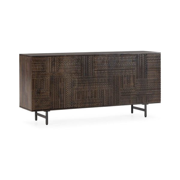 Тъмнокафяв скрин от масивно манго 160x75x40 cm Kalai – MOME-image-3