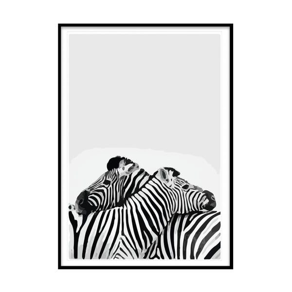 Плакат 20x30 cm Two Zebra - Piacenza Art