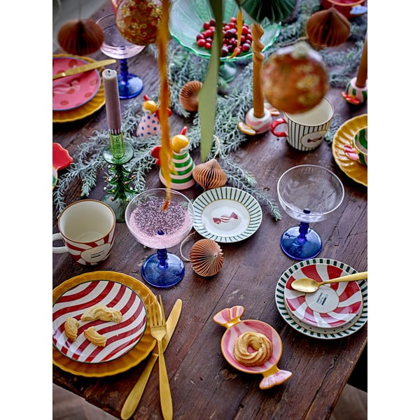 Червени и кремави десертни глинени чинии в комплект от 2 бр. с коледни мотиви ø 12,5 cm Yule – Bloomingville-image-2